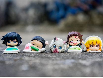 Bonecos Demon Slayer Tomioka Giyuu Agatsuma Zenitsu Kamado Tanjirou Kamado Nezuko Hashibira Inosuke Modelo de Boneca Dormindo Presente Infantil