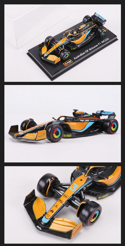 Burago 1:43 2022 McLaren MCL36 F1 Carro de Corrida N.º 3 N.º 4 Modelo de Carro em Liga