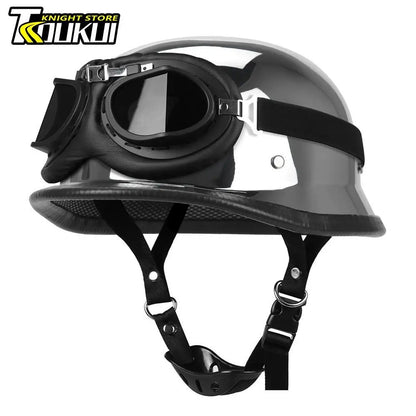 Capacete De Moto Retro Alemão Vintage Moto Capacete DOT Certificação Meio Capacete Homens Mulheres