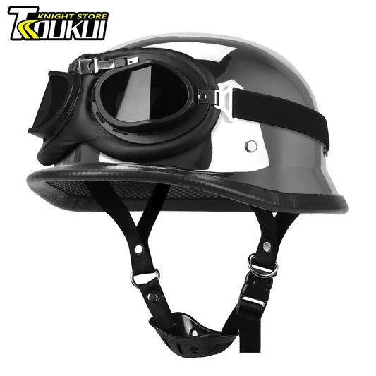 Motorcycle Helmet Fashion Capacete De Moto Retro Casco Moto German Vintage Moto Helmet DOT Certification Half Helmet Men Women