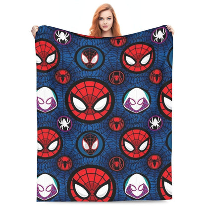 Cobertor de flanela engraçado e quente de desenho animado anime do Homem-Aranha, lindo e legal, para decoração de cama e lounge