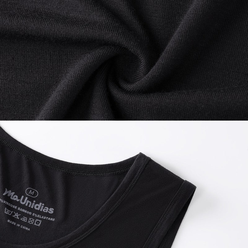 2Pcs/Pack Men's Tank Top Sleeveless Gym T-Shirt Man Vest Solid Color Compression Undershirts Men Tops High-Quality Bamboo Fiber