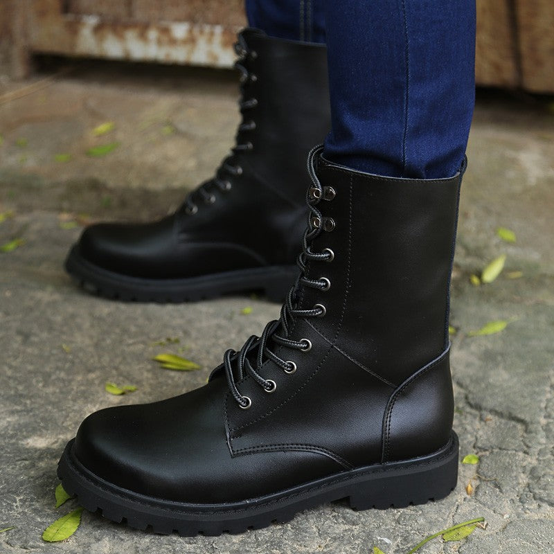 Botas Táticas Militares Masculinas Botas de Tornozelo de Deserto de Cano Alto Quentes e Antiderrapantes com Cadarço para Outono Inverno Masculino de Tamanho Grande