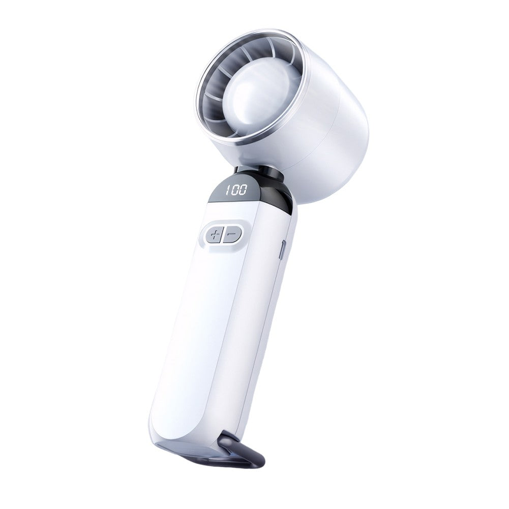 High-Speed Folding Fan LED Digital Display Adjustable Cooling Fan Mini Cold Fan for Camping Hiking Outdoor Activities