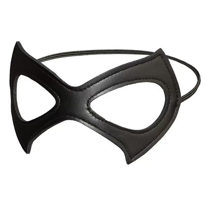 Adjustable Leather Cat Mask for Cosplay Mardi Gras Ball Halloween Costume Adult Size with Eye Holes