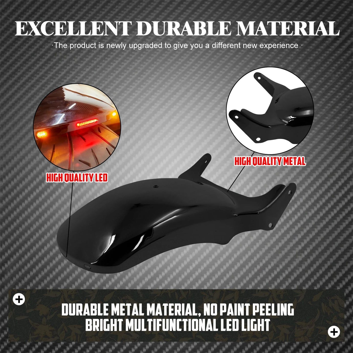 Rear Fender With LED Turn Signal Brake Light Motorcycle Mudguard Cover For Harley Softail Breakout FXBRS FXBR Rocker 2008-2017