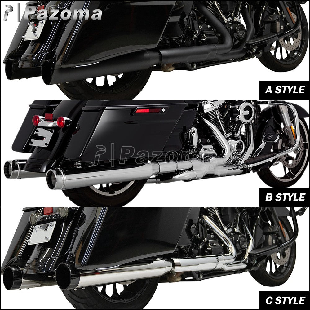 For Harley Touring Street Electra Glide Road King Special FLHRXS 2017-2023 Motorcycle Exhaust Muffler Slip-On Dual Exhaust Pipes