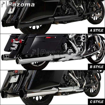 For Harley Touring Street Electra Glide Road King Special FLHRXS 2017-2023 Motorcycle Exhaust Muffler Slip-On Dual Exhaust Pipes