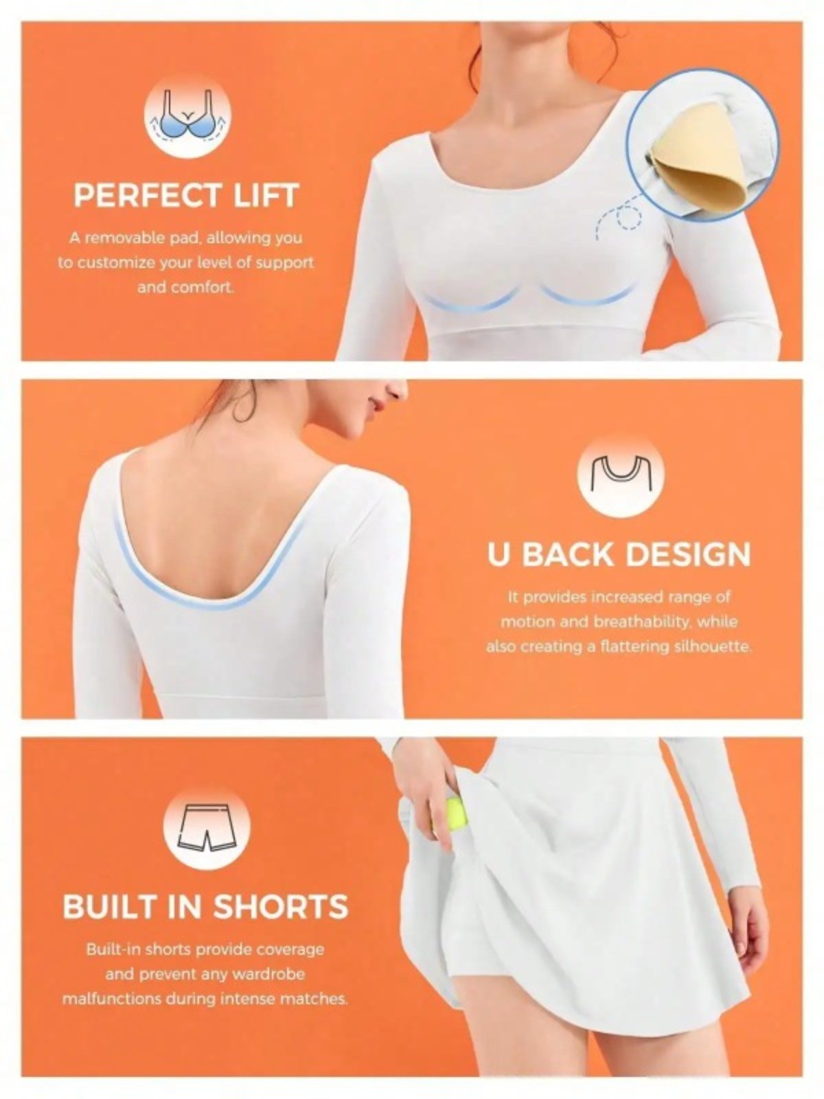 Slim Fit Women 2-In-1 Tennis Dress Athletic Golf Dress With Built-In Shorts Vintage Aesthetic Sporty Streetwear women clothing