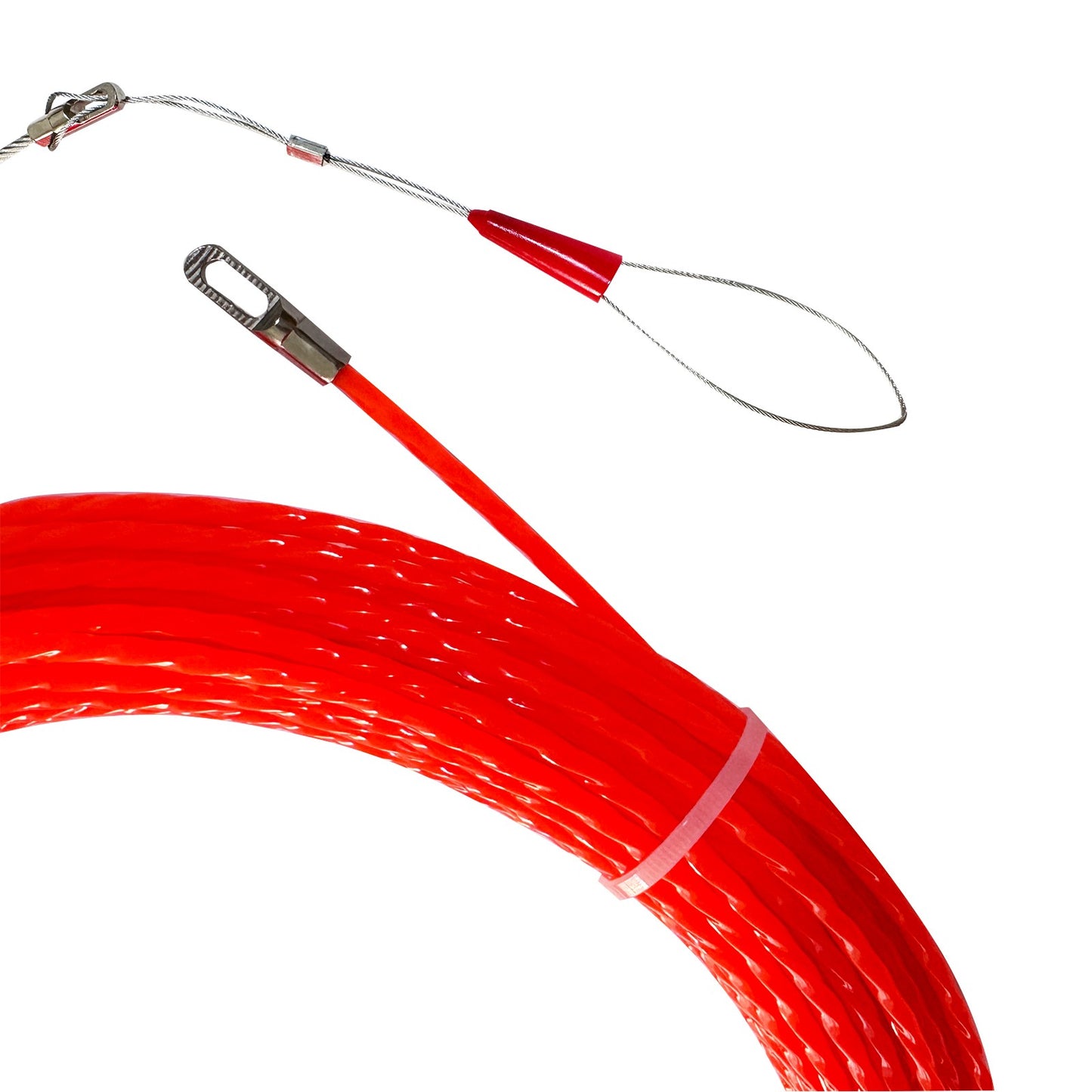 Passa-Fio de Fibra de Vidro 15m/30m/50m para Eletricista com Puxador de Cabo Elétrico e Rosqueador de Parede