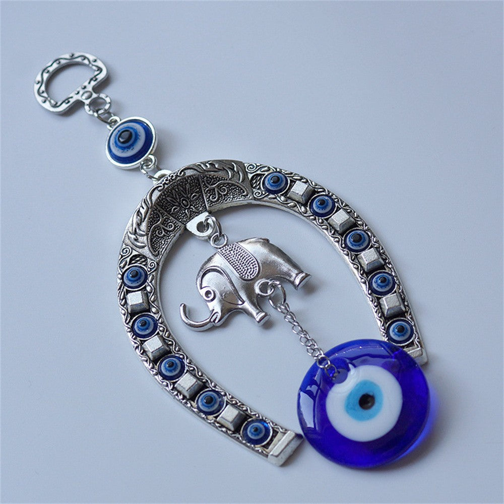 Pingente Criativo para Carro Elefante Liga Resina Vidro Lindo Olho Azul Amuleto da Sorte Decoração Ornamento Acessórios Automotivos