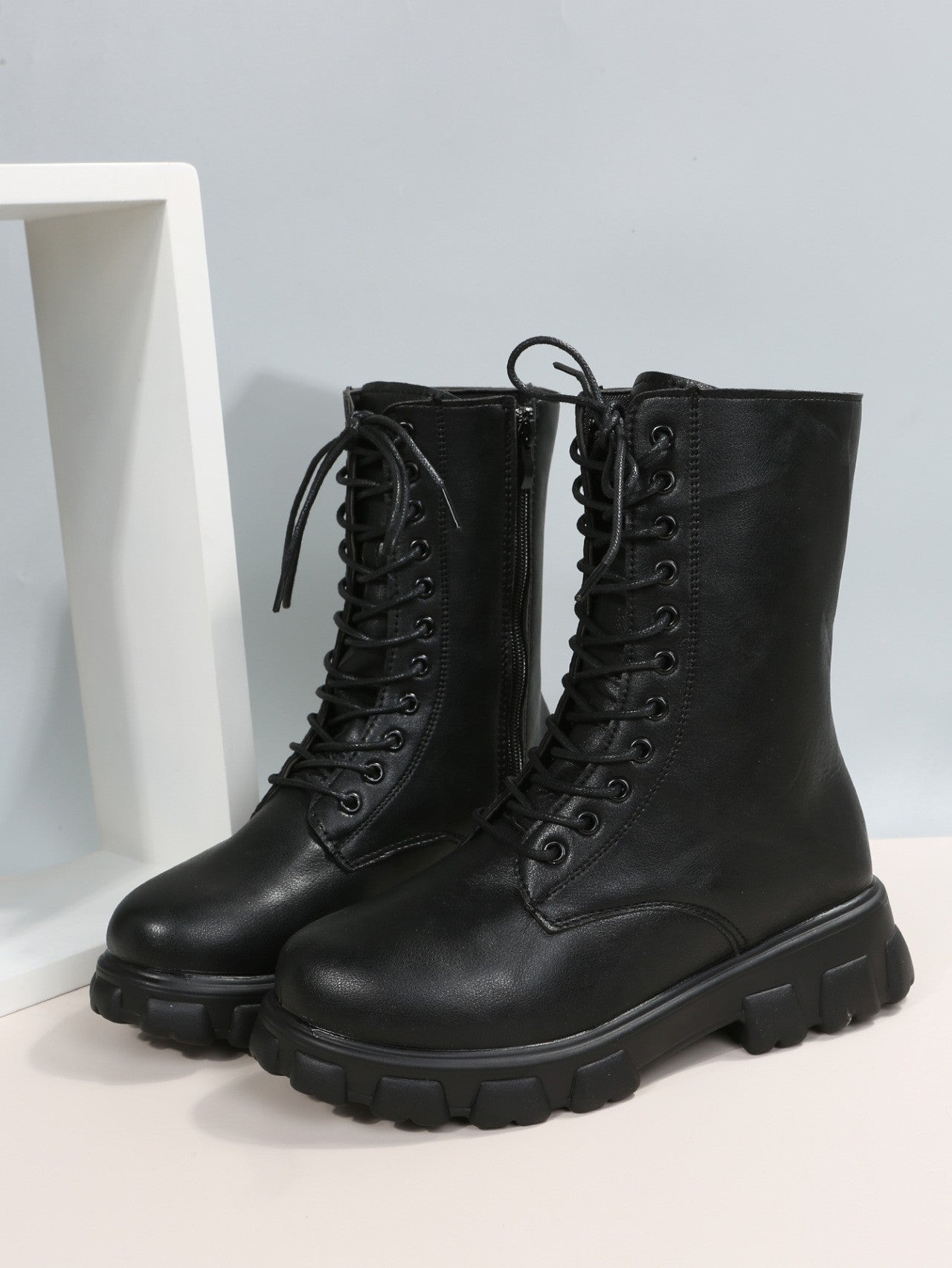 Autumn winter plus size new shoes Women Fashion Laceup Boots Chelsea Zipper Ladies  Sports Casual Heel  platform