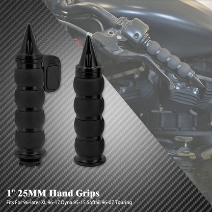 Manoplas de Guidão de Moto 1" 25mm Universal Para Harley Sportster XL1200 Touring Street Glide FLHR Dyna FXDL FLS