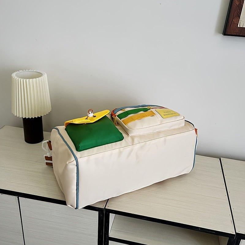 Colorful Retro Travel Bag, Large Capacity Duffle With Shoulder Strap, Sports Gym Carry-On, Multi-Pocket Casual Weekend Luggage