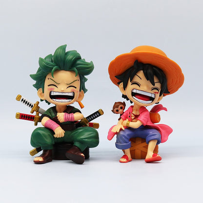 One Piece Portátil Luffy Zoro Portgas D. Ace Sentado Yamato Q Versão Jogo de Moda Desenho Animado Anime Carro Ornamento Presente