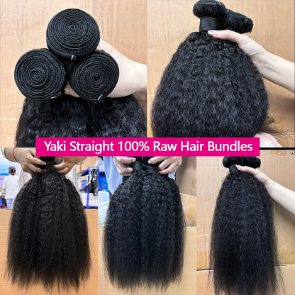 Cabelo Humano Liso Kinky Grau 12A, 100% Cabelo Humano Yaki Liso, 20 22 24 Polegadas, Entrega em 3-5 Dias
