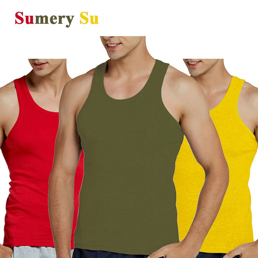 Tank Tops Men 2025 Summer 100% Cotton Cool Fitness Vest Sleeveless Tops Gym Slim Colorful Casual Undershirt Male 7 Colors 1PCS