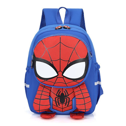 Mochila Infantil Escolar de Capitão América Homem Aranha Homem de Ferro Fofa Desenho Animado para Meninos Leve para Jardim de Infância