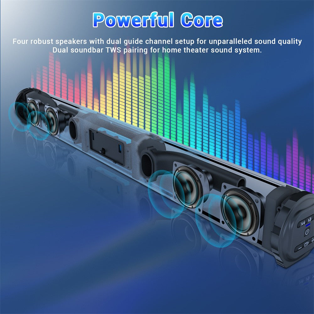 Soundbar Sistema de Som para TV Alto-Falante Bluetooth Subwoofer Sem Fio Graves Home Theater Recarregável Alto-falante Portátil