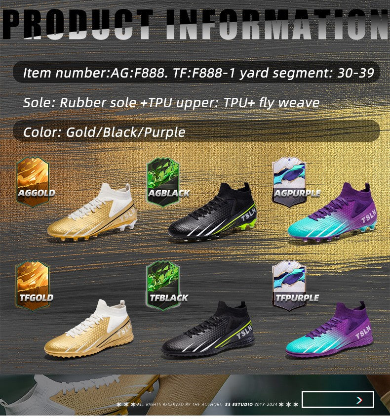 Men's Soccer Shoes Cleats Professional High-Top Breathable Athletic Football Boots,Outdoor Football Training Shoes for TF/AG Boy