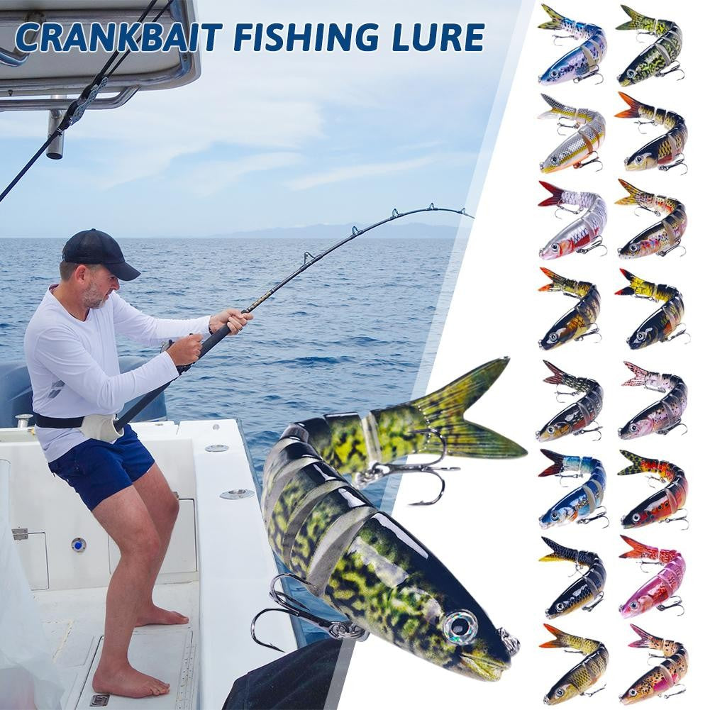 Iscas Artificiais Articuladas Wobblers para Pesca de Lúcio 13,4cm, Seções Múltiplas, Isca Rígida Artificial para Trolling, Ferramentas de Pesca de Carpa e Lúcio