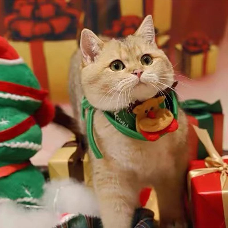 Natal Cão Gato Roupas de Estimação Chapéu Cachecol Acessórios de Fantasia Adereços de Cosplay Navidad Decoração de Ano Novo Festa de Natal Suprimentos para Animais de Estimação