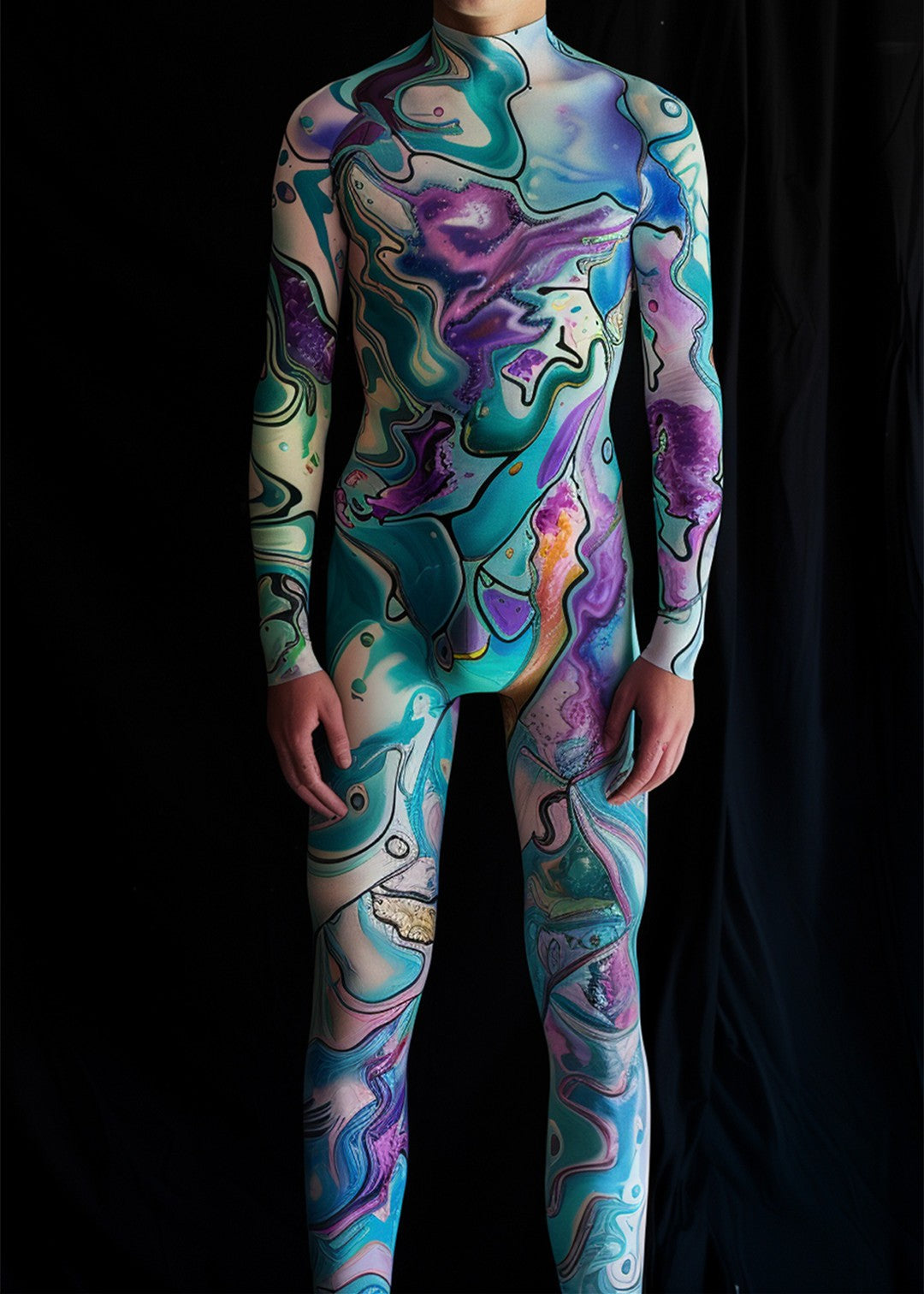 CyberPunk Men Women Mechanical Armor Jumpsuit Halloween Party Cosplay Steampunk Costume Party Fighter Elastic Bodysuits Rompers