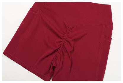 Cycling Shorts Cross Waist Head Yoga Shorts High Waist Workout Fitness Lift Butt Fitness Tights Gym Running Body Shaper Pants