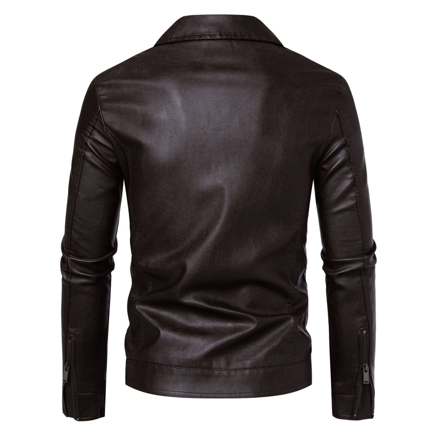 Men's Leather Jacket 2025 New Spring Autumn Winter Korean Style Slim Fit Trendy Fleece Lined Thickened Motorcycle Jacket Men's