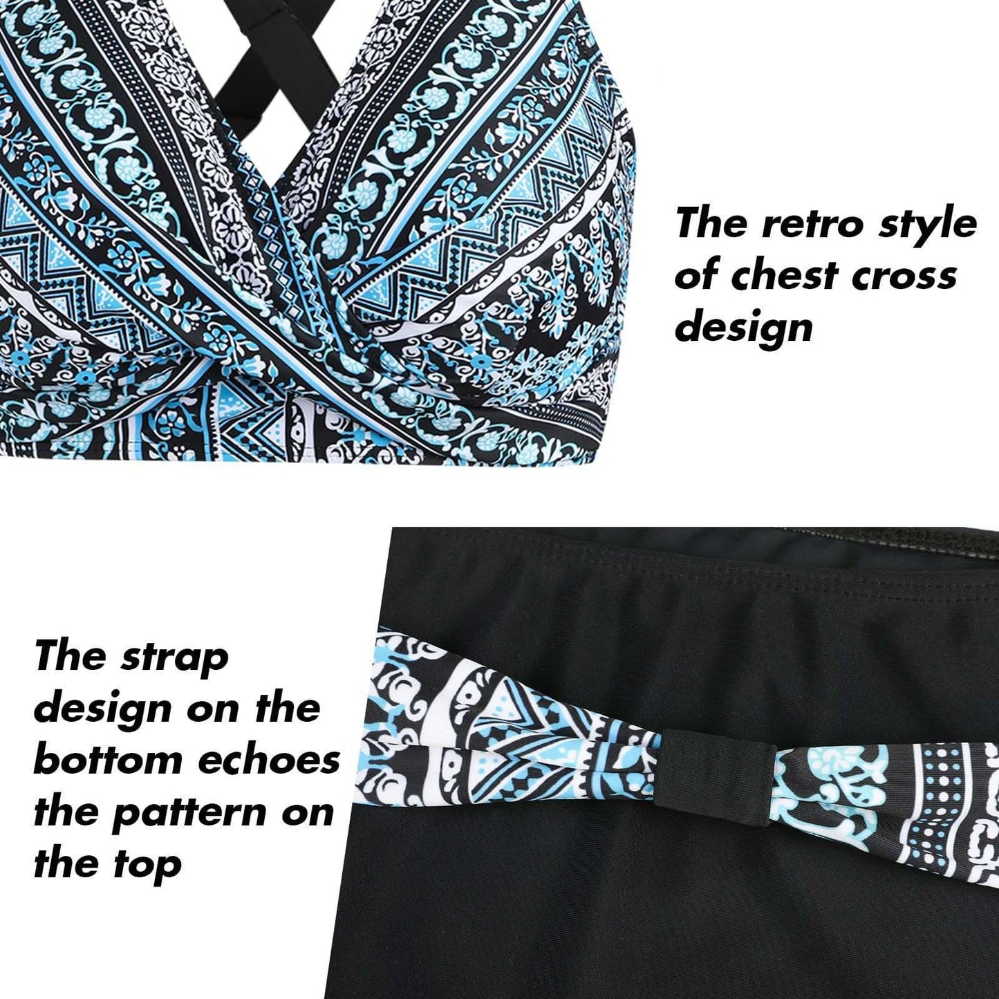 Swimwear For Girls Women High Waisted Bikini Sexy Push Up Two Piece Swimsuits Vintage Swimsuit Two Piece Retro Ruched ??????