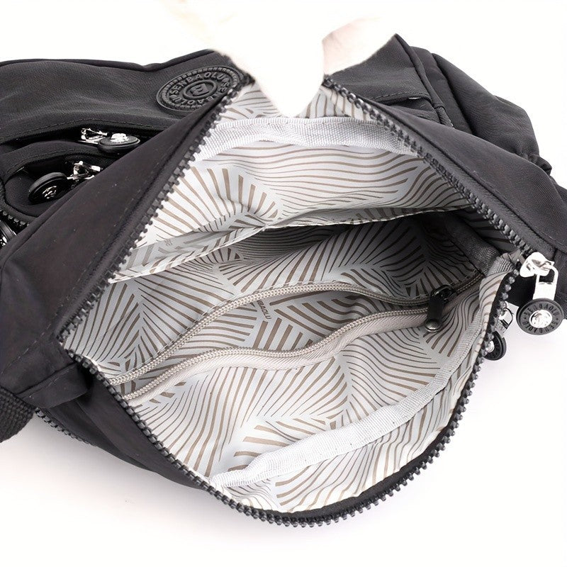 Lightweight Nylon Chic Crossbody Bag for Women Adjustable Strap, Multi-Pocket Design for Travel, Shopping, Dates & School