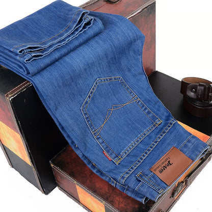 2025 Spring and Autumn New Men Fashion Casual Straight Leg Jeans Solid Color Foldable Comfortable Soft Business Brand Pants
