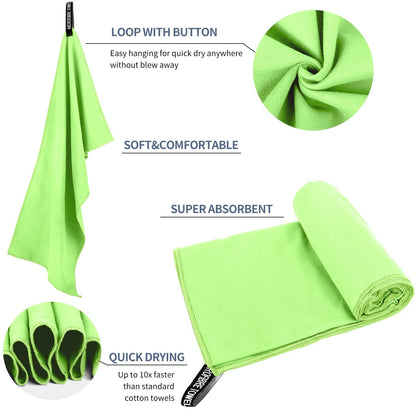 1 Pcs Microfiber Towel Sports Quick-Drying Super Absorbent Camping Towel Super Soft Lightweight Gym Swimming Yoga Beach Towel