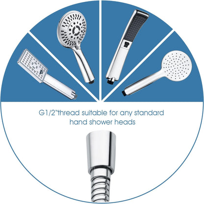 New G1/2" 1.5m High Quality Flexible Shower Hose Stainless Steel Tube Large Flow Shower Extension Pipe for Bathroom Accessories