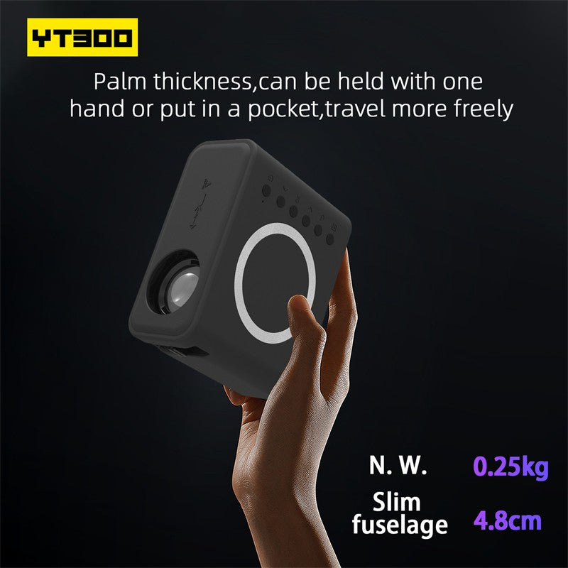 Presente de Halloween: Novo Projetor Portátil YT300 para Entretenimento, 320*240P, Espelhamento de Tela com Fio e Sem Fio, Gadgets Domésticos, Mini Projetor