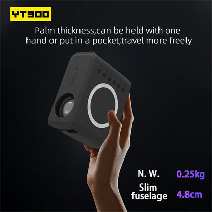 Presente de Halloween: Novo Projetor Portátil YT300 para Entretenimento, 320*240P, Espelhamento de Tela com Fio e Sem Fio, Gadgets Domésticos, Mini Projetor