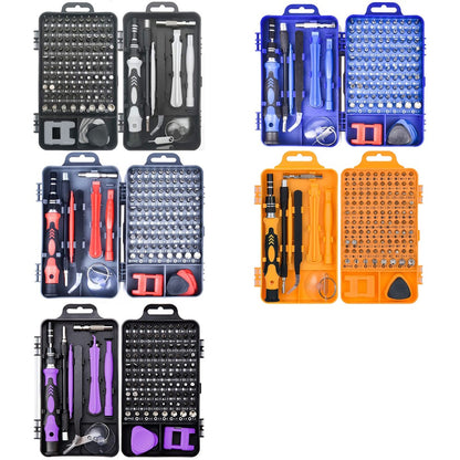 Kit de Chaves de Precisão 115 em 1, Bits Magnéticos com Estojo, Bits para Parafusadeira de Impacto para iPhone, Óculos, Eletrônicos, 3 unidades/pacote