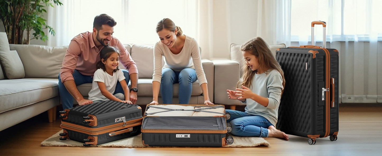 Melalenia Luggage Sets 7 Piece Hard Shell Carry on Suitcase with Spinner Wheels and TSA Lock, Lightweight Travel Duffel Bag