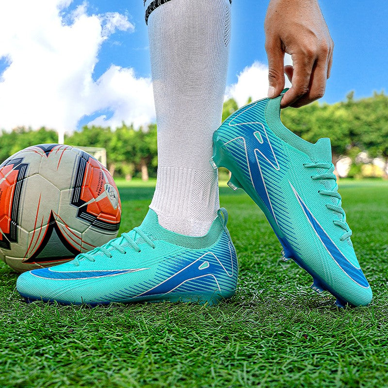 New Men Football Boots FG Training Shoes Soccer Shoes Non-Slip Soccer Cleats Long Spikes Ultralight Outdoor Drop Shipping
