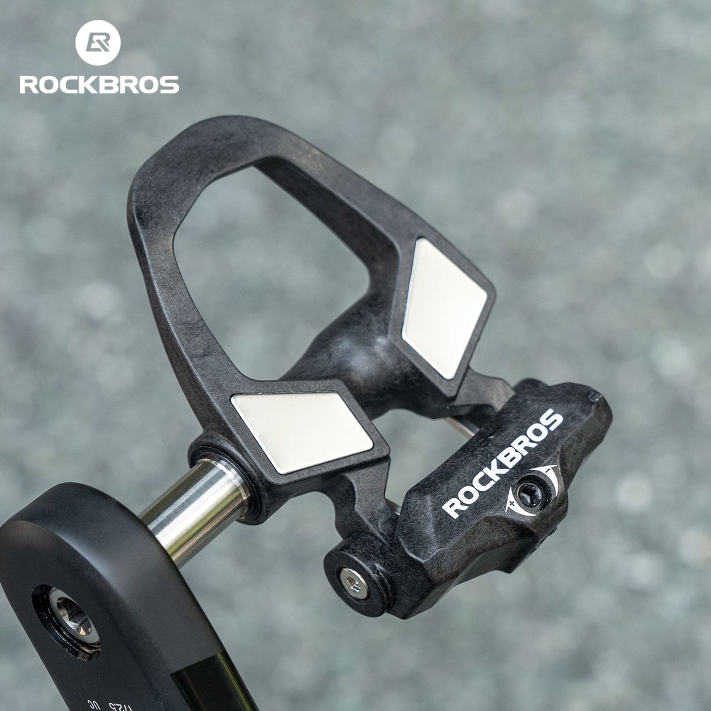 ROCKBROS Bicycle Pedals Lightweight Carbon Fiber Self-Locking Pedals With Cleats SPD Waterproof Sealed Bearing Road Bike Pedals