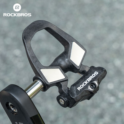 ROCKBROS Bicycle Pedals Lightweight Carbon Fiber Self-Locking Pedals With Cleats SPD Waterproof Sealed Bearing Road Bike Pedals