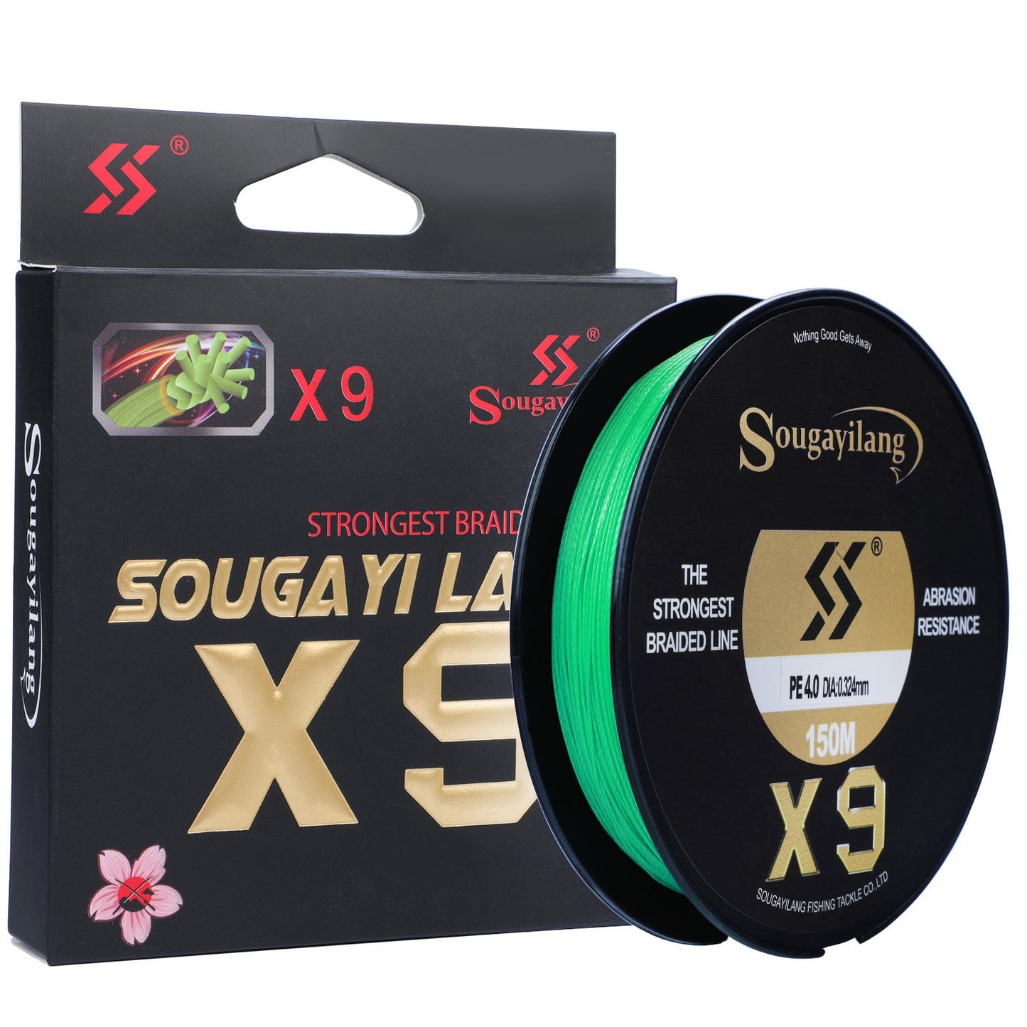 Sougayilang Linha PE de 9 Fios de Alta Qualidade X9 Linha de Afundamento 150M Baixa Memória Linhas de Pesca Trançadas 17-97LB Super Linha de Pesca Japonesa