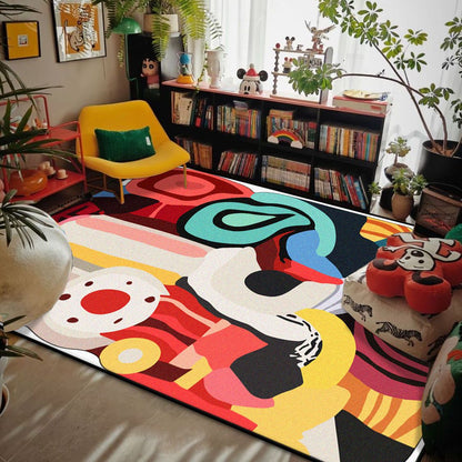 Creative Design Living Room Carpet Colorful Trendy Fluffy Non-slip Parlor Table Floor Mat Children Bedroom Bedside Rug ????? ???
