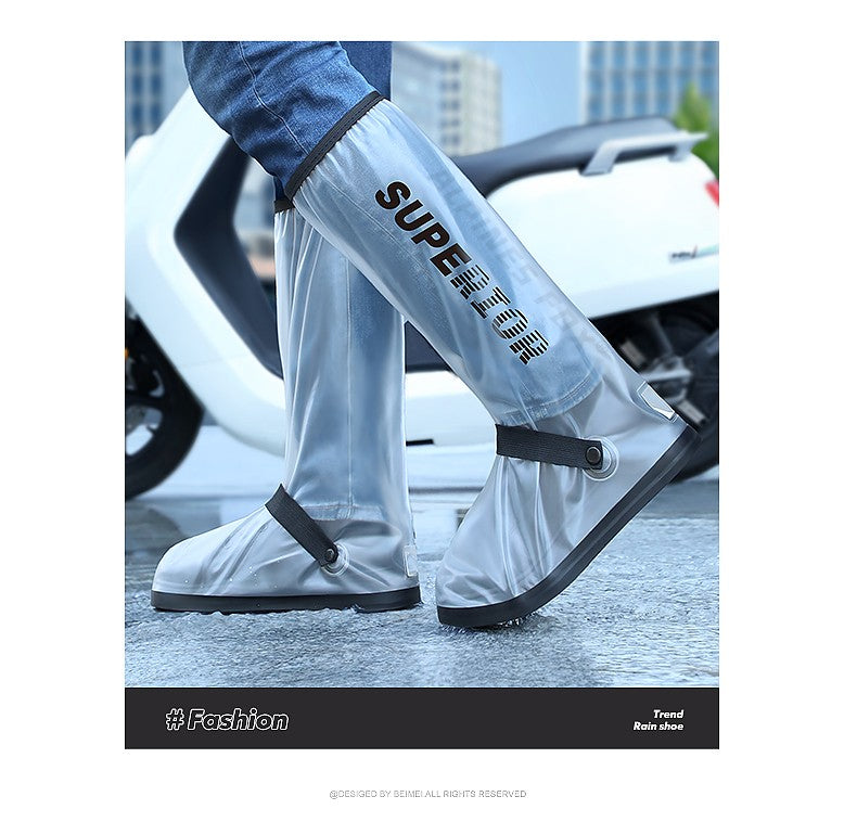 Botas de Chuva de Cano Alto para Motocicleta Impermeáveis Reflexivas Antiderrapantes Calçado para Moto Ciclismo Bicicleta Acessórios de Proteção Reutilizáveis