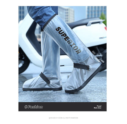 Botas de Chuva de Cano Alto para Motocicleta Impermeáveis Reflexivas Antiderrapantes Calçado para Moto Ciclismo Bicicleta Acessórios de Proteção Reutilizáveis