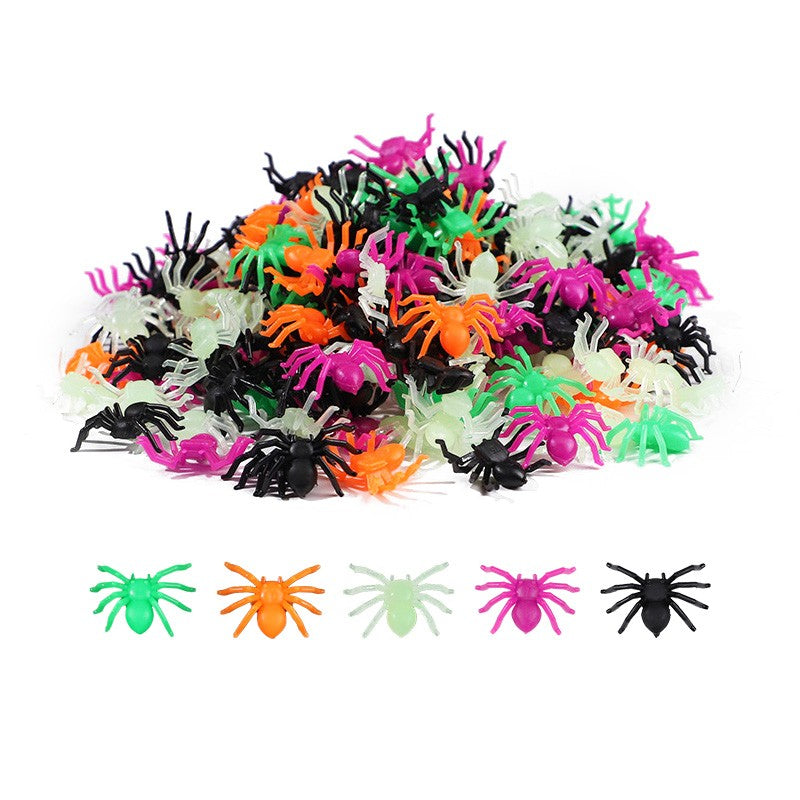 50Pcs Mini Spiders For Halloween Party Spider Web Decoration Halloween Haunted House Home Table Horror Props Kid Tricky Toy
