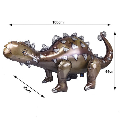 Dinosaur Party Decor 32inch Dinosaur Number Balloons 1-3 Year Olds Kid Birthday Baby Shower Matte Cartoon Foil Balloon Decors