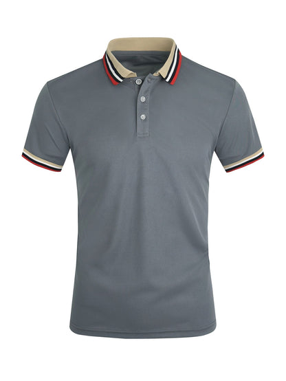 Men Summer Solid Casual Office Breathable Cotton Polo Shirt Fashion Brand Male Business High Quality Striped Short Sleeve Top