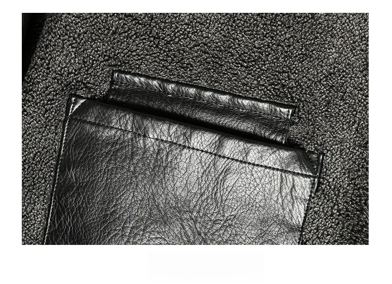 2025 veluokldly Leather Jacket Man Winter Motocross Windproof Warm PU Leather Coat chaqueta Male Trendy Motorcycle Fleece Coats