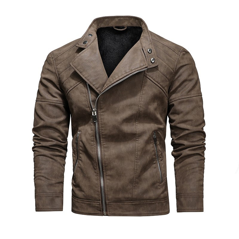 2025 Fashion Leather Jacket Men Winter Fleece Warm Zipper Motorcycle Coats Mens Fashion New Biker PU Jackets Slim Overcoat